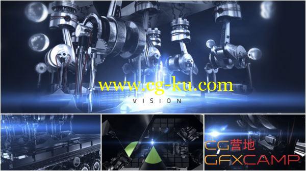 AE模板-现代机器金属切割 VideoHive Vision Logo Reveal的图片1
