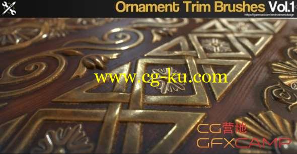 60个点缀装饰ZB笔刷素材 Gumroad - ZBrush 60 Ornament Trim Brushes Vol.1的图片1