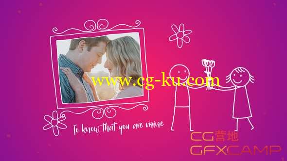 AE模板-卡通情人节爱情浪漫相册片头 Valentine's Day Today的图片1