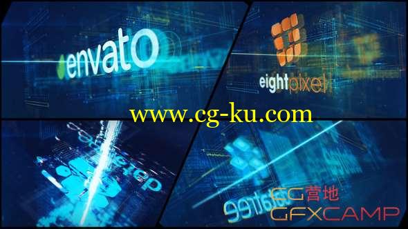 AE模板-空间感信号损坏科技感Logo动画 High Tech Logo V09 Electric Glitch的图片1
