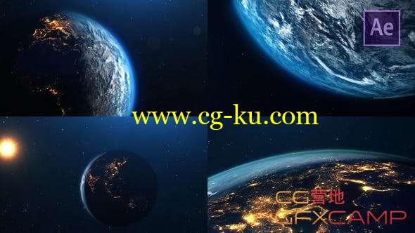 AE模板-地球俯冲聚焦动画 Planet Earth的图片1
