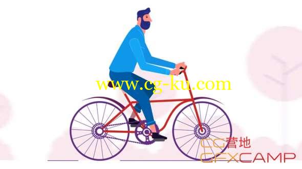 AE人物角色骑自行车MG动画教程 After Effects - Character Cycling, Bicycle Animation的图片1