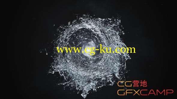 AE模板-水流漩涡Logo动画 Water Swirls Logo Reveal的图片1
