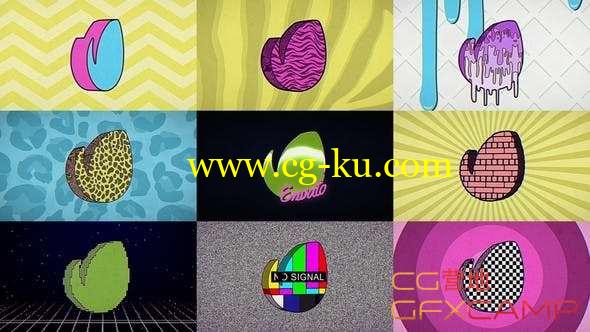 AE模板-个性化创意复古Logo动画 80s Retro TV Logo的图片1