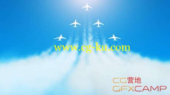 AE模板-飞机喷气烟雾Logo动画 Fly Away Ident的图片1