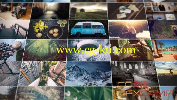 AE模板-简洁相册照片墙片头 Grid Photo Gallery的图片1