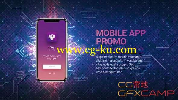 AE模板-科技感电路iPhoneX手机APP动画片头 Technology App Promo的图片1