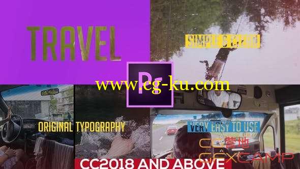 PR模板-文字遮罩旅游视频包装开场 Colorful Travel Opener Typography Slideshow的图片1