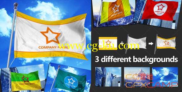 国旗旗帜飘动PSD模型 GraphicRiver – 5 Photorealistic Flag Mock-Ups的图片1