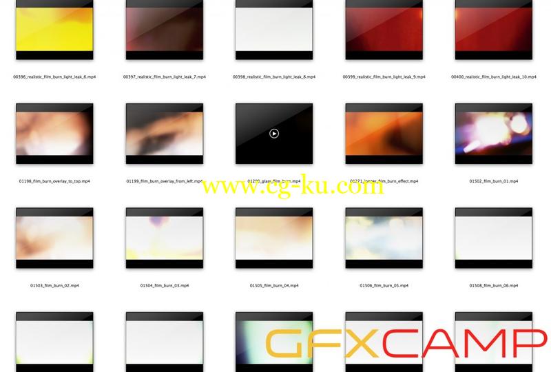 35组胶片漏光转场视频素材 35 realistic film burn light leak的图片2