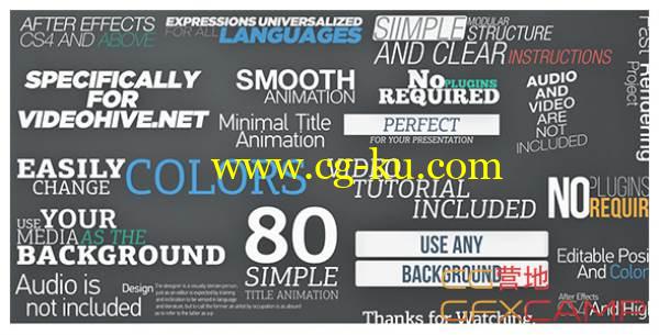 AE模板-标题动画人名字幕条合集 VideoHive 80 Simple Title Animations的图片1