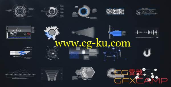 AE模板-VideoHive 20个高科技信息动态元素 HUD & Infographic的图片1