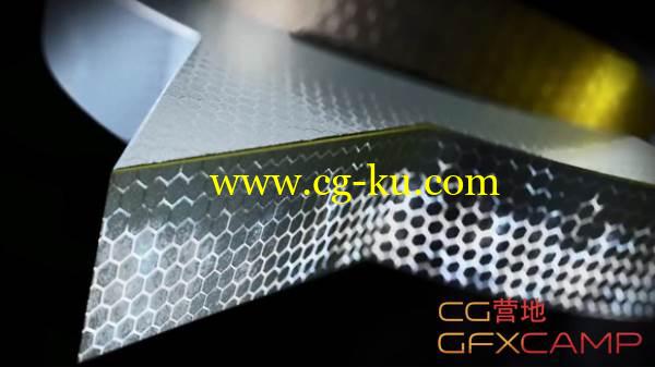 C4D六边形蜂窝发光钢铁材质 How to create a Glowing Hexagon Texture的图片1