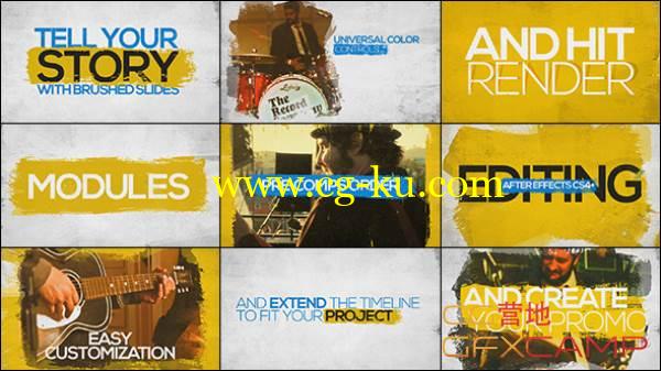 AE模板-笔刷图片视频展示 VideoHive Brushed Slides – Promo Kit的图片1
