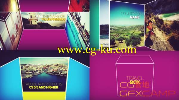 AE模板-盒子翻转照片展示 VideoHive Movie Opener Travel Box的图片1