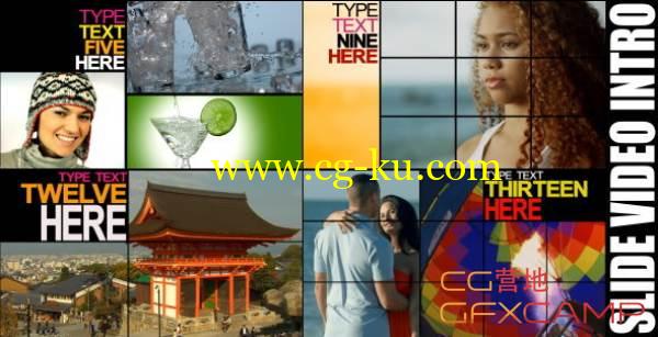 AE模板-照片分割展示 VideoHive Slide Video Intro的图片1