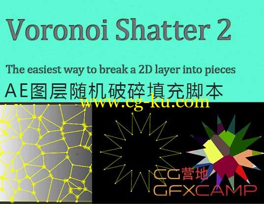 AE图层随机破碎填充脚本 Aescripts Voronoi Shatter v2.2 + 教程的图片1