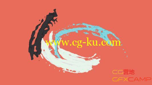 C4D二维Motion水彩涂抹笔刷效果 Eyedesyn Cel Shader Paint Logo Reveal的图片1