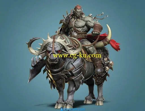 Orc Rider and Bull Creature Creation in Zbrush的图片1