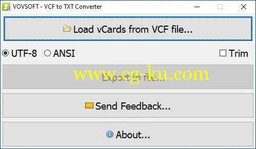 VovSoft VCF to TXT Converter 1.2的图片1