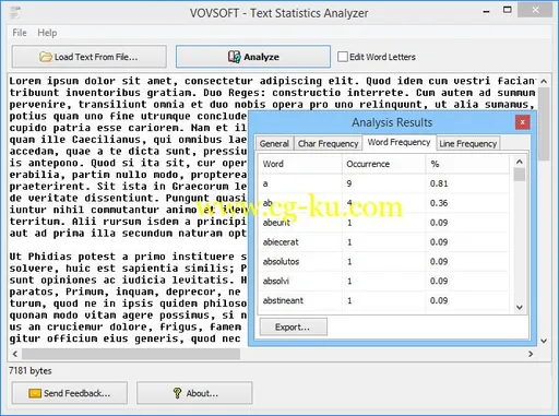 VovSoft Text Statistics Analyzer 2.3的图片1