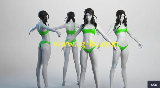 Cubebrush – Female Basemesh 07的图片1