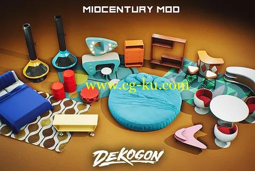 Cubebrush – Retro Mid Century Mod Props VOL.6 [UE4+Raw files]的图片1