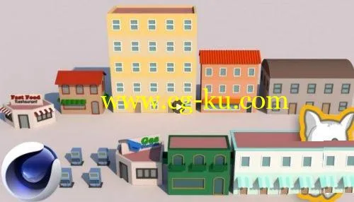 Skillshare – Low Poly Modeling in Cinema 4D – Modeling and Texturing 3D Buildings的图片1