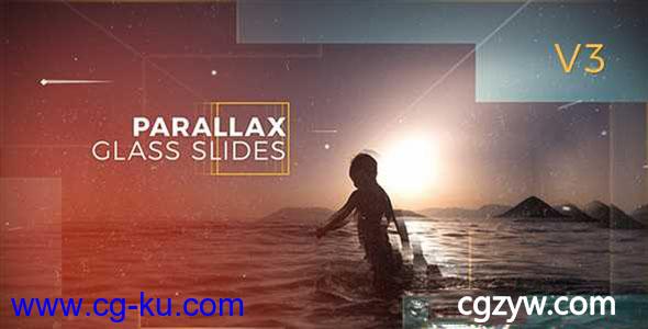 AE模板-优雅感性图形三维视差图片展示片头 Parallax Glass Slides的图片1