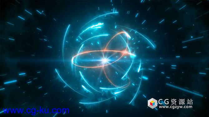 AE模板-SABER电流汇聚能量球爆炸Logo展示 Energy Logo Reveal的图片1