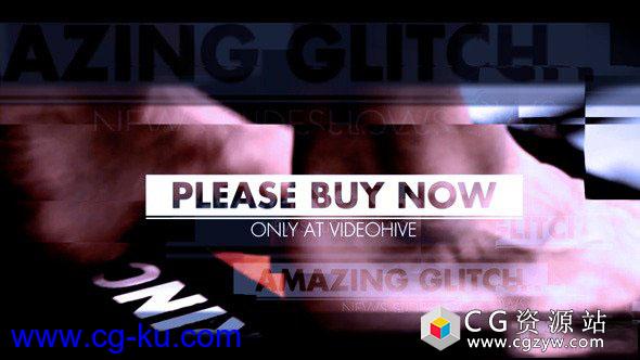 AE模板-公司宣传信号损坏动感照片视频快速展示片头 Amazing Glitch的图片1