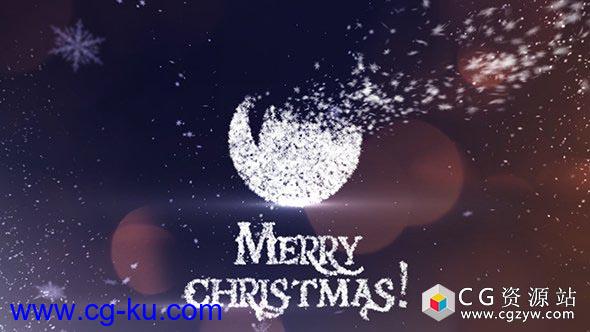AE模板-圣诞节雪花粒子汇聚Logo文字动画 Christmas的图片1