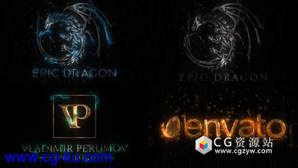 AE模板-史诗标志金色电流游戏Logo动画 Epic Logo的图片1