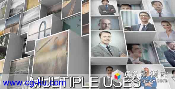 AE模板-商业企业三维立方体图片展示 3D Mosaic Corporate Logo的图片1