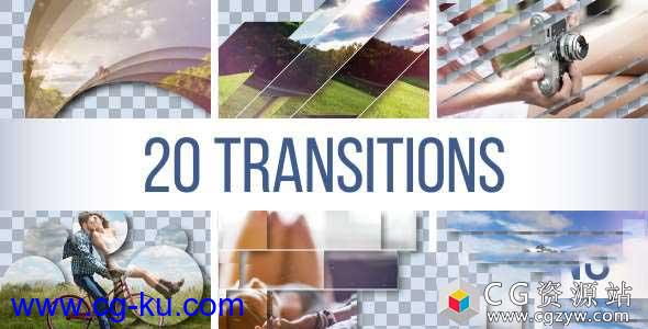 AE模板-20个时尚视频转场过渡图形动画 Transitions Pack的图片1