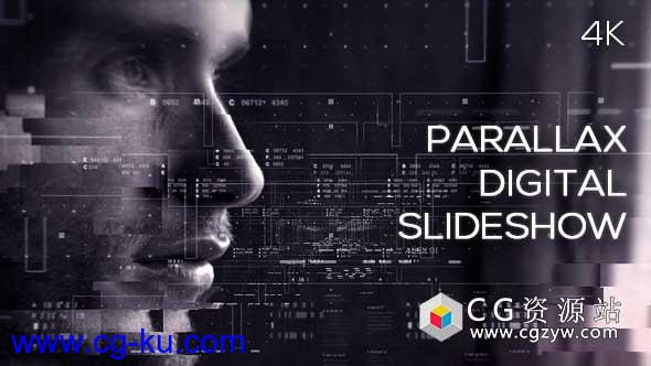 AE模板-视差数字幻灯片科技感图形图片展示片头 Parallax Digital Slideshow的图片1
