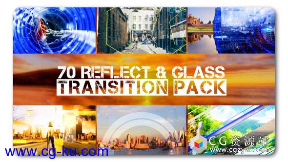 AE模板-玻璃反射质感转场过渡包 Transition Pack – Reflect N Glass的图片1