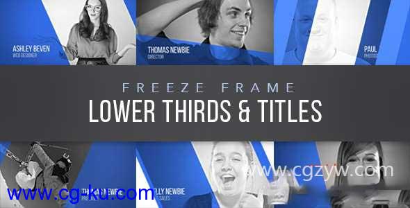 AE模板-公司人物定格电视节目介绍视频动画介绍包装 Freeze Frame Lower Thirds的图片1