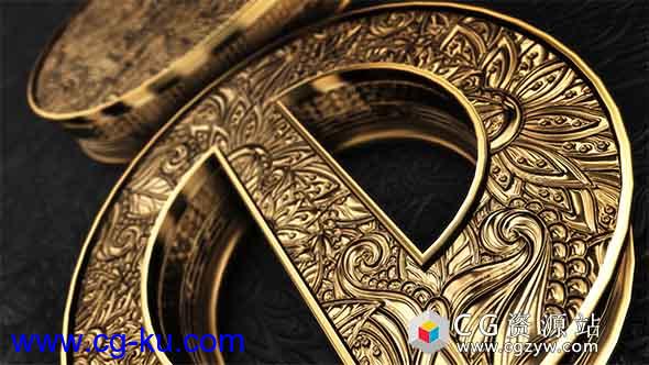 AE模板-E3D大气三维金色文字Logo动画 Black Gold Logo V4的图片1