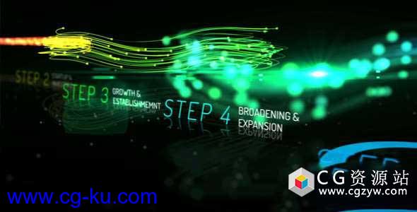 AE模板-抽象多彩光线拖尾时间线粒子动画 Rainbow Corporate Timeline的图片1