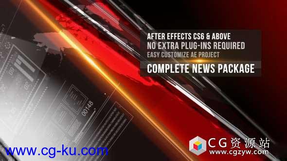 AE模板-新闻完整套政治财经新闻栏目包装片头 News Complete Package的图片1