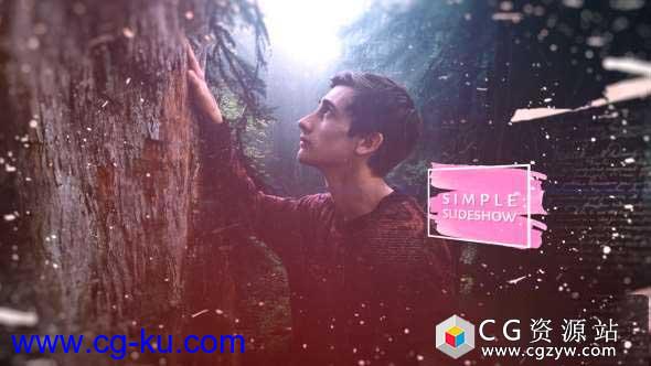 AE模板-简单幻灯片笔刷遮罩图片展示 Simple Slideshow的图片1