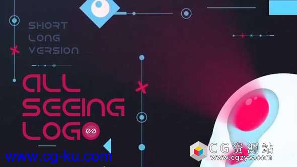 AE模板-抽象多彩创意数字动态眼睛MG动画 All Seeing Logo的图片1