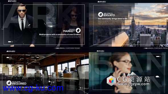 AE模板-公司幻灯片企业宣传片介绍时尚标题动画Corporate Slideshow的图片1