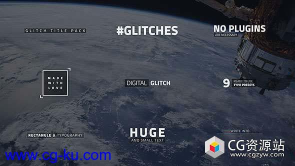 AE模板-数字失真毛刺文字标题动画 Glitch Text的图片1