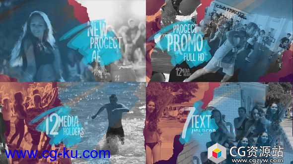 AE模板-体育音乐旅游视频宣传片包装开场 Promo Torn Sheets的图片1