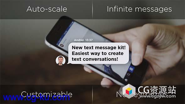 AE模板-文本消息生成器短信对话框气泡动画 Text Message Generator的图片1