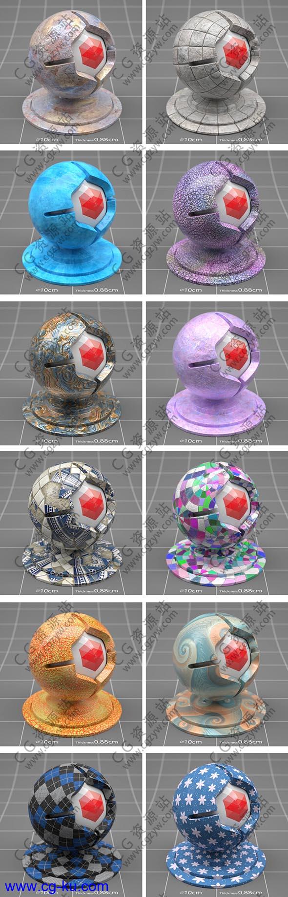 135组C4D Redshift渲染器材质预设包合集C4D Material Pack的图片1