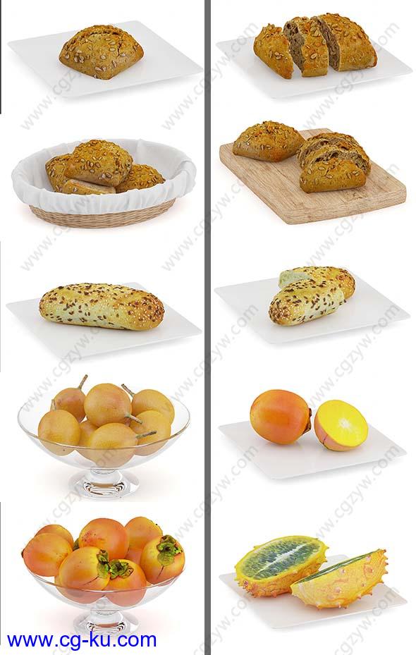 3D食物模型(C4D+C4D VRAY格式)CGAxis Models Volume 71 3D Food V的图片1