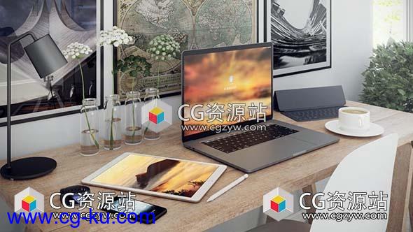 3D电子设备手机电脑模型(C4D+C4D VRAY格式)CGAxis Models Volume 74 Electronics V的图片1